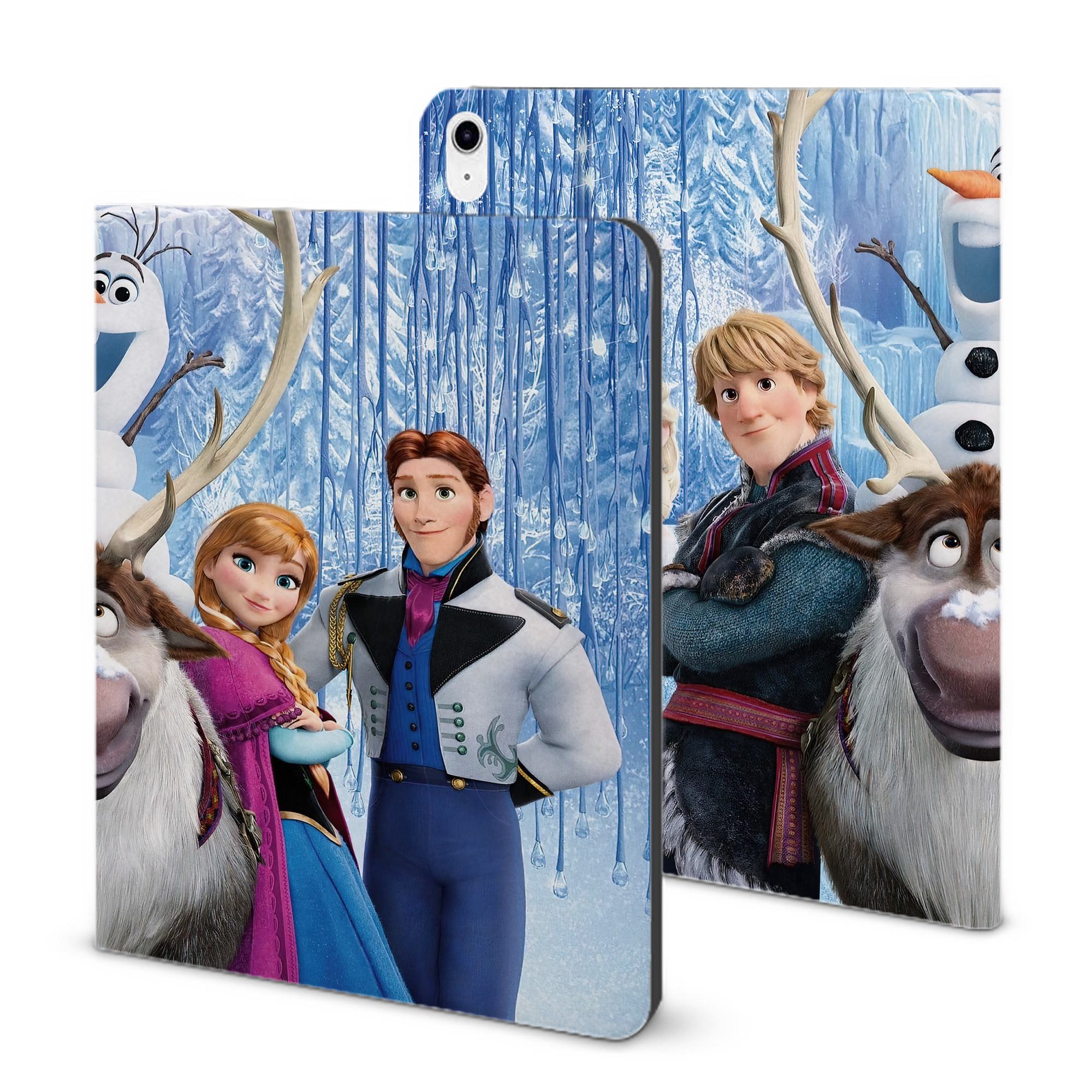 （画像用） アナと雪の女王 アンナ エルサ Frozen Anna Elsa IPad ケース ブック型 PUレザー TPU 耐衝撃 軽量 薄型 ペン収納なし 全面保護 IPad 各モデル対応